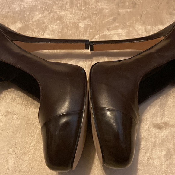 Bebe Brown Leather Mary Jane Heels - Picture 3 of 6